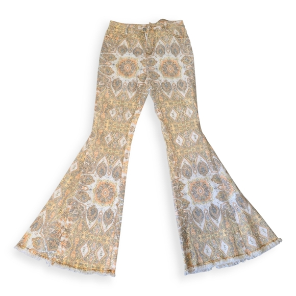 Bohemian Flare Pants with Mandala Print - Picture 2 of 13